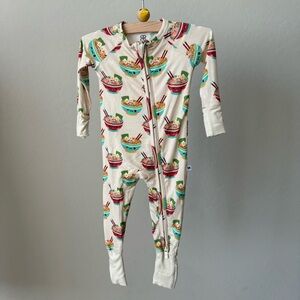 Bums & Roses Ramen Convertible Romper, Sz 0-3 mo